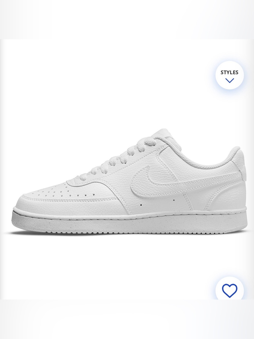NEW Nike Court Vision Low Next Nature Triple White – 11.5M / 13W